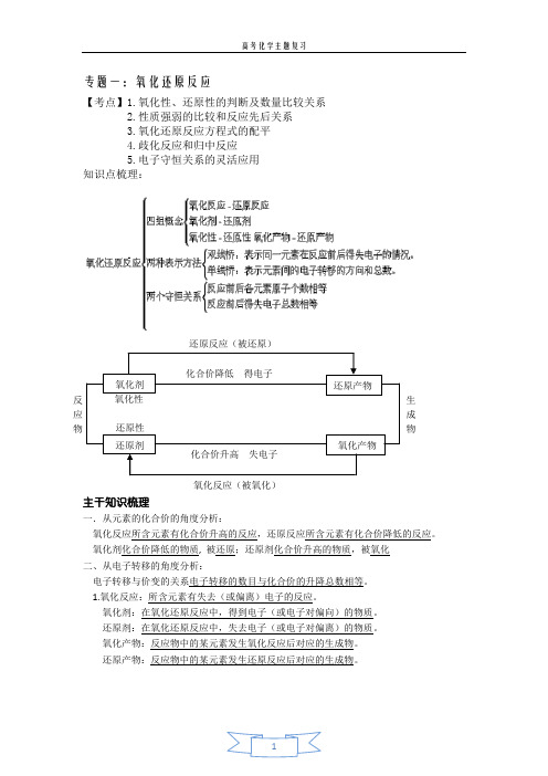 高考化学专题复习资料   氧化还原