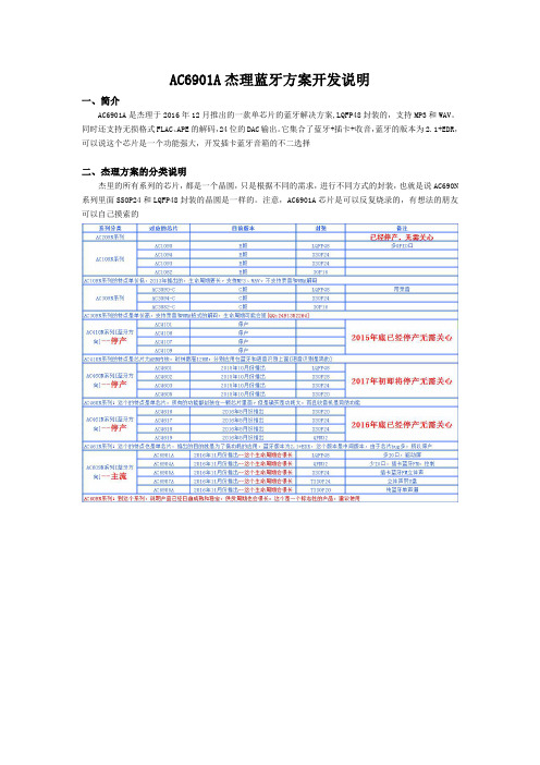 AC6901A芯片方案开发说明