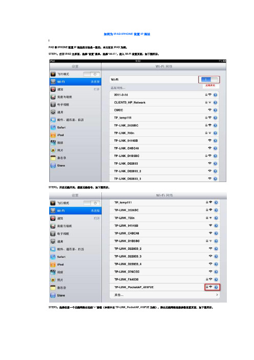 如何为IPADIPHONE设置IP地址