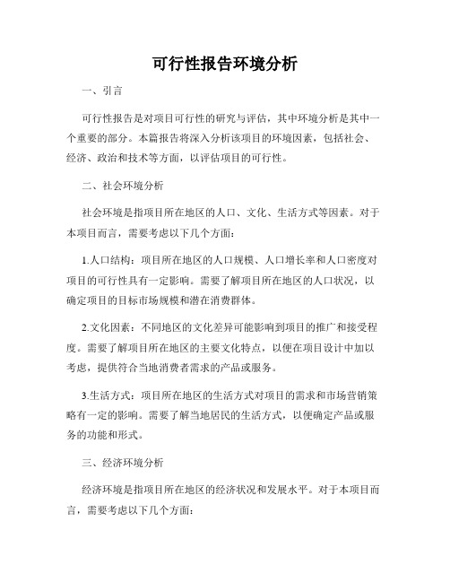 可行性报告环境分析