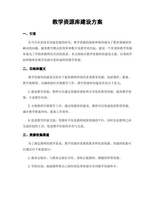 教学资源库建设方案