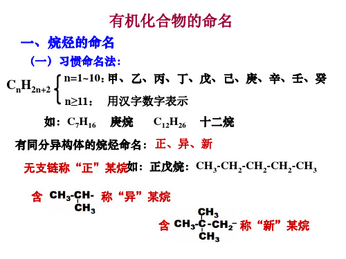 有机物的命名