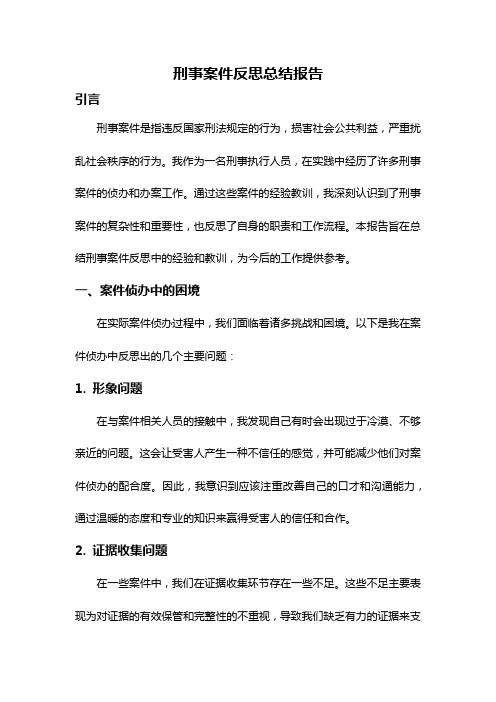 刑事案件反思总结报告