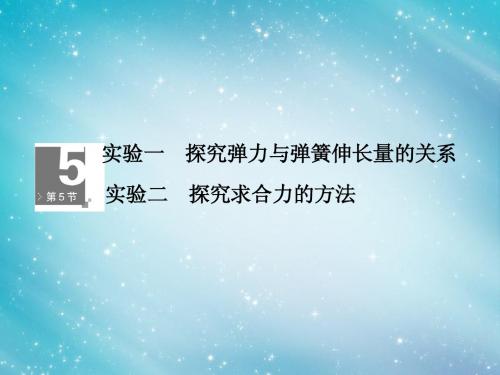 【高考调研】2014届高考物理一轮复习 2-5实验:探究弹力与弹簧伸长量的关系、探究求合力的方法课件