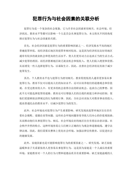 犯罪行为与社会因素的关联分析