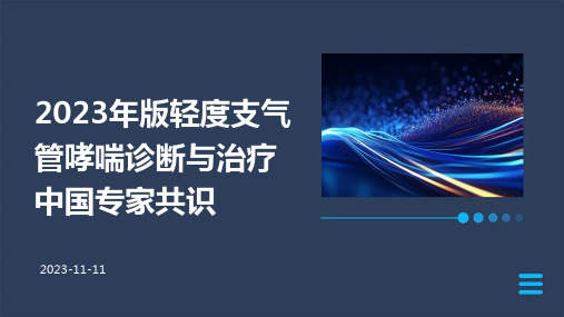 2023年版轻度支气管哮喘诊断与治疗中国专家共识ppt课件