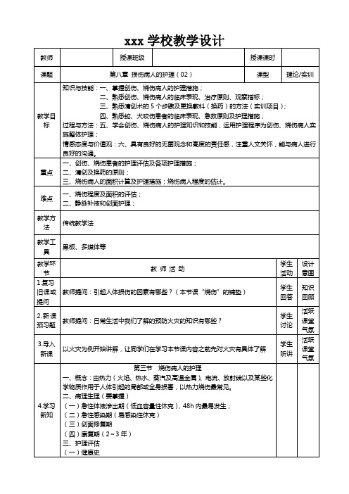 损伤患者的护理教案