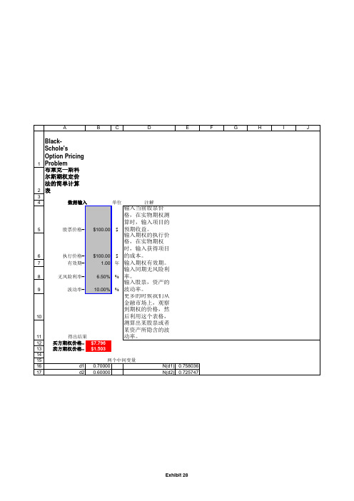 B-S期权定价法