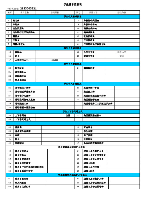 学生基本信息表