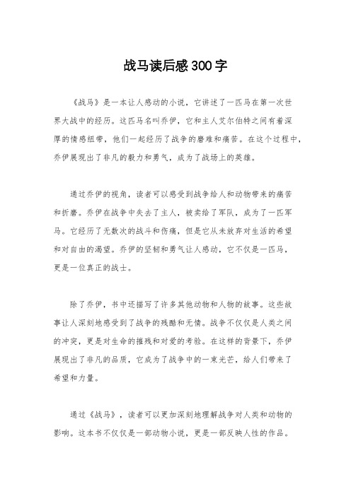 战马读后感300字