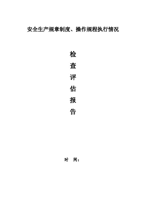 安全生产规章制度、操作规程执行情况检查评估报告