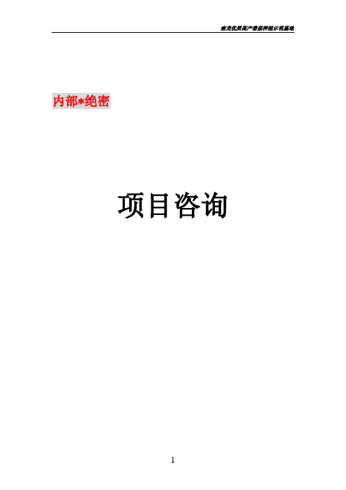 新建优质高产番茄种植示范基地建设项目建议书