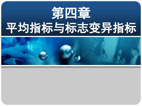 统计学  平均指标与标志变异指标