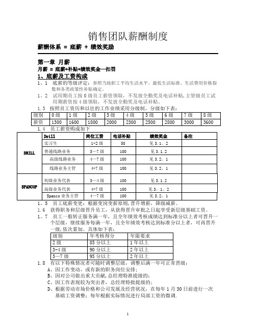 销售团队薪资制度