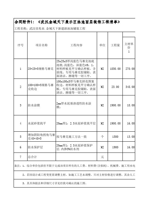 清单计价模版