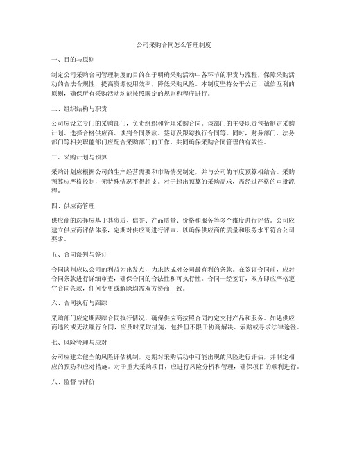 公司采购合同怎么管理制度