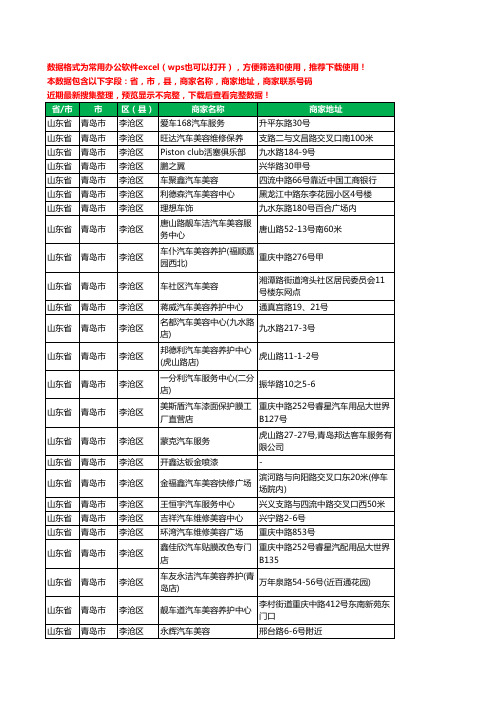 2020新版山东省青岛市李沧区汽车装饰工商企业公司商家名录名单联系电话号码地址大全106家