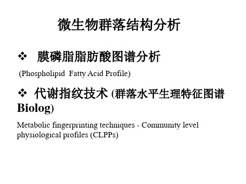 96孔微平板中含有3个重复的31种碳源BIOLOG 分析代谢指纹技术