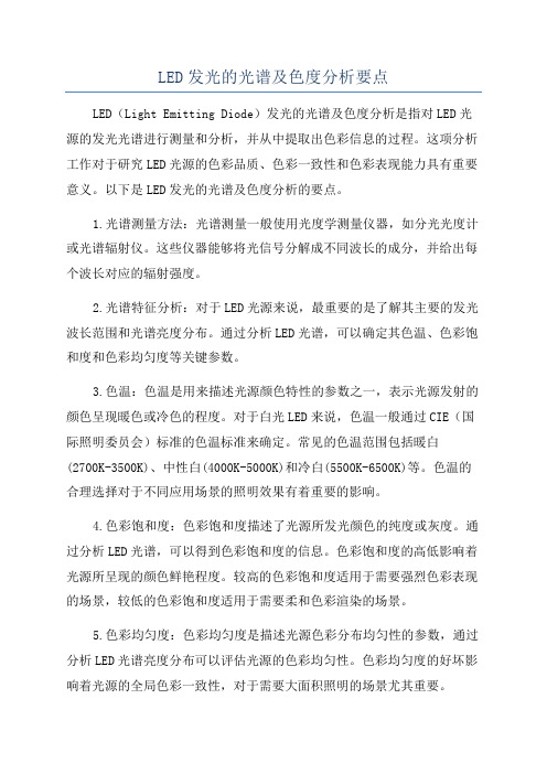 LED发光的光谱及色度分析要点