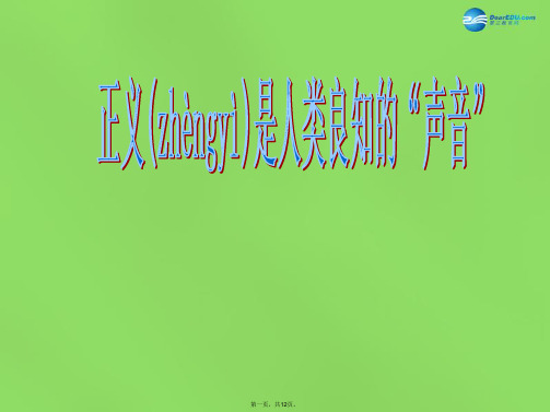 八年级政治下册 第十课 第一框 正义是人类良知的声音课件 新人教版