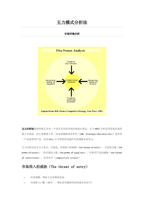 PORTER五力模式分析法