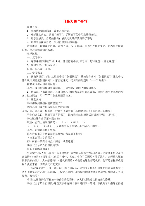 二年级语文下册第五单元21最大的“书”教案3鲁教版