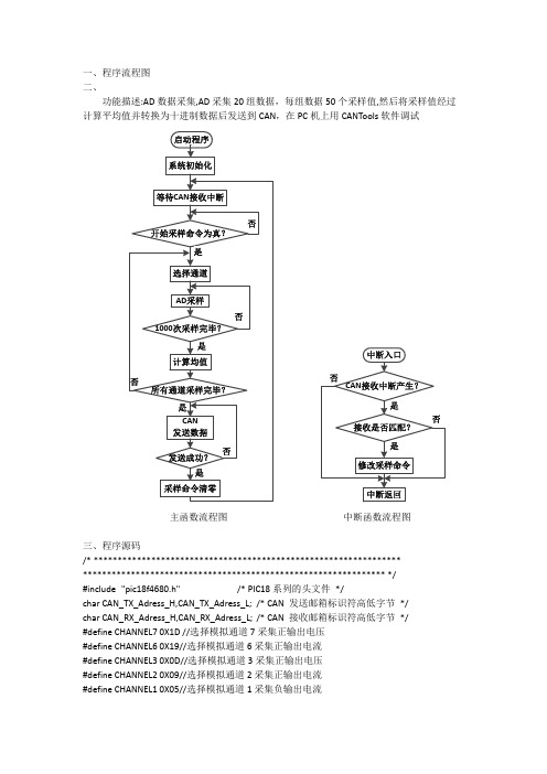 PIC18F单片机CAN通信程序及AD采样