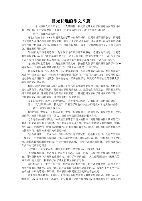 目光长远的作文5篇