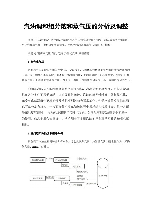 汽油调和组分饱和蒸气压的分析及调整