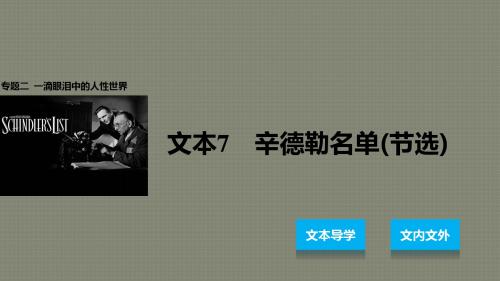 2018-2019学年苏教版必修四 辛德勒名单 课件(36张)