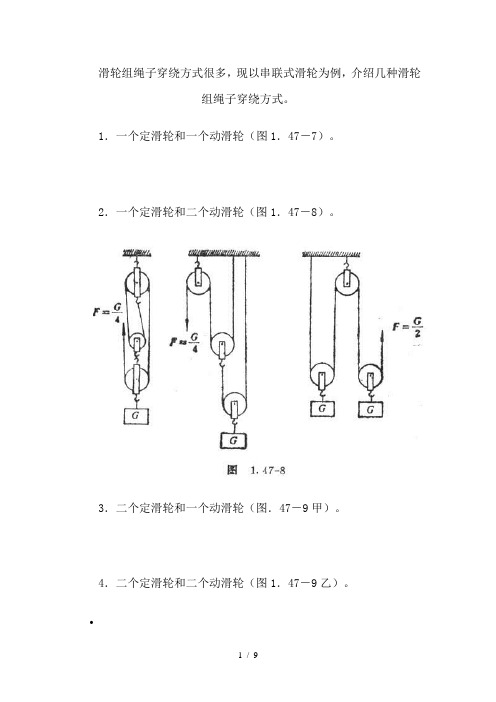 滑轮组绳子的穿绕方式及拉力计算