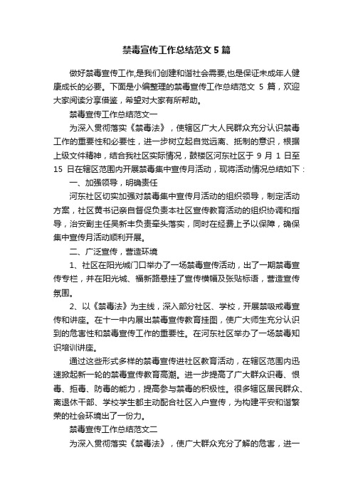 禁毒宣传工作总结范文5篇