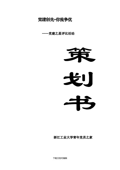 党支部风采大赛策划书