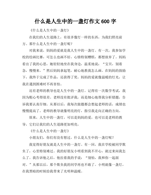 什么是人生中的一盏灯作文600字