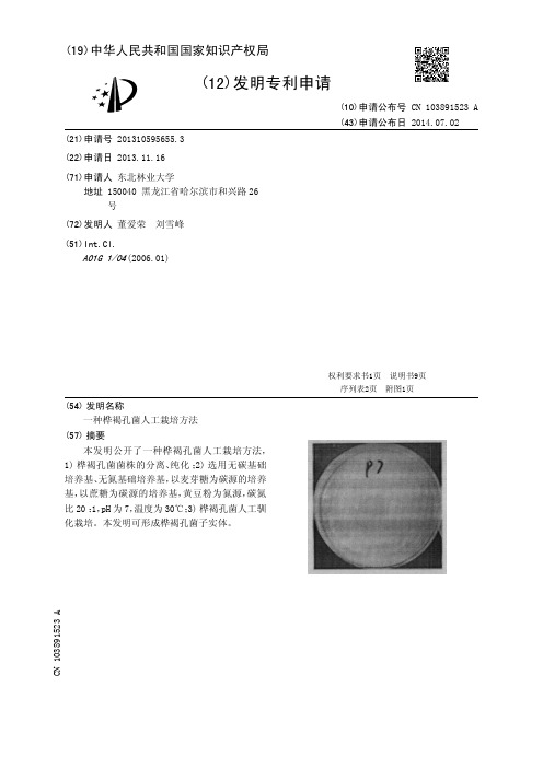 一种桦褐孔菌人工栽培方法[发明专利]