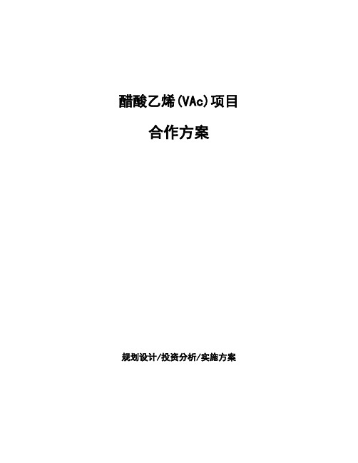 醋酸乙烯(VAc)项目合作方案