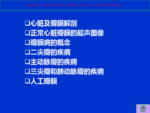心脏瓣膜病的超声诊断培训课件