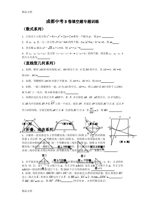 最新成都中考B卷填空题专题训练