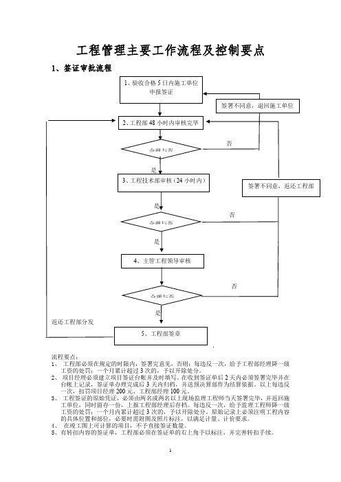 工程管理主要工作流程及控制要点