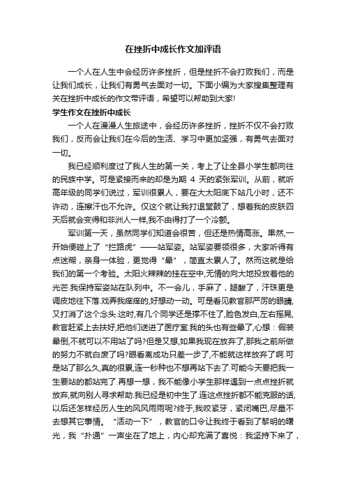 在挫折中成长作文加评语