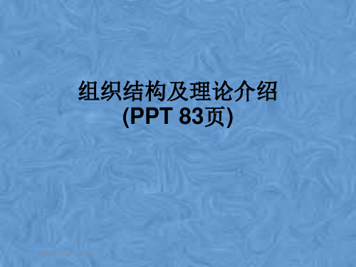 组织结构及理论介绍(PPT 83页)