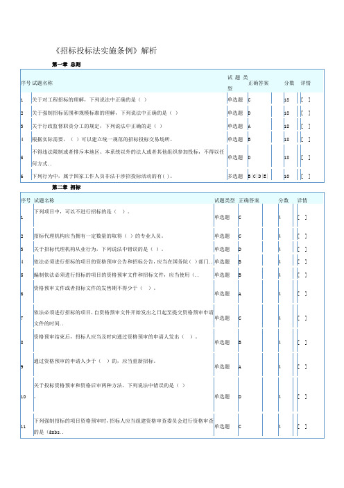 招标师继续教育答案招标投标法实施条例解析和标准设计施工总承包招标文件解读