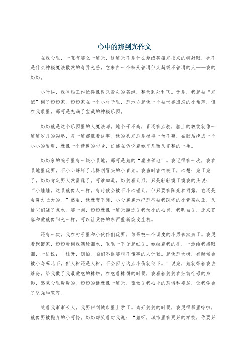 心中的那到光作文