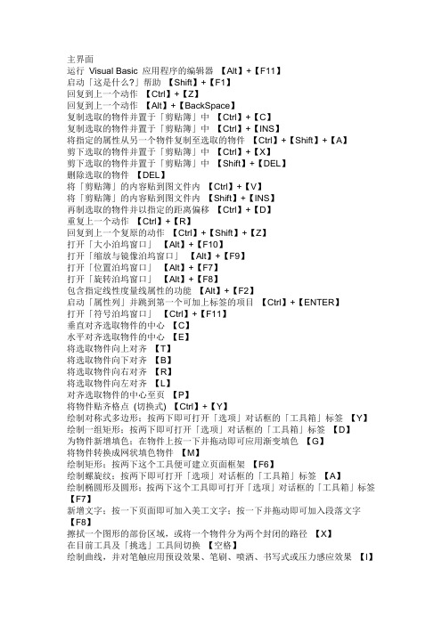 CorelDRAWX3快捷键