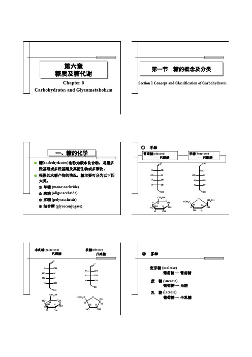 生物化学第六章-糖质及糖代谢