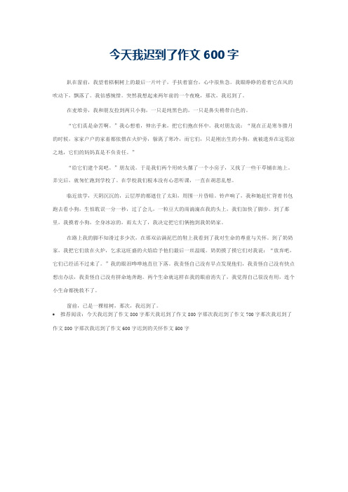 今天我迟到了作文600字