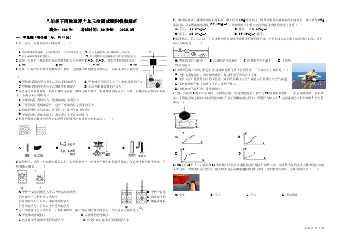 八年级下册物理浮力单元检测试题附答案解析