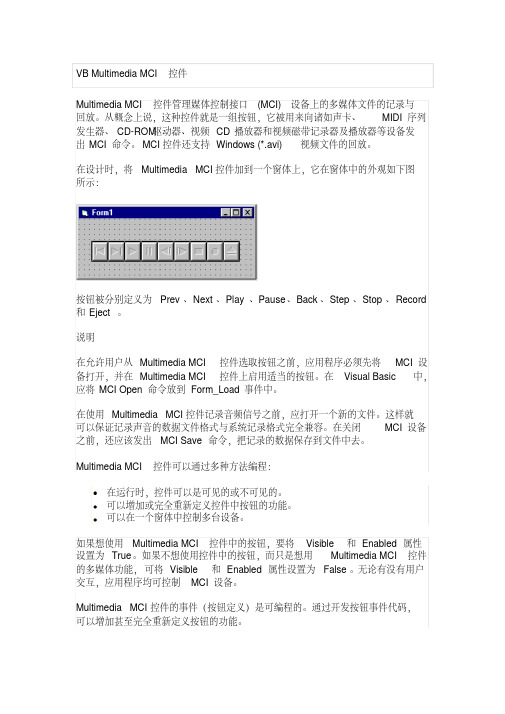 VBMultimediaMCI控件