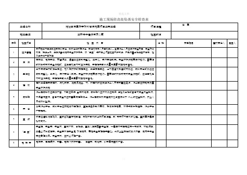 防高处坠落安全检查表