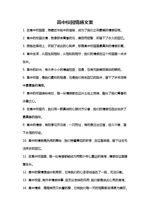 高中校园情感文案